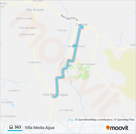 363 Bus Line Map