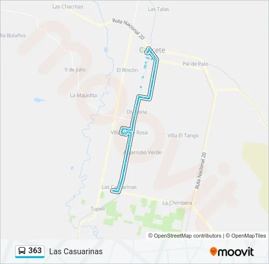 363 Bus Line Map
