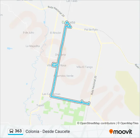 363 Bus Line Map
