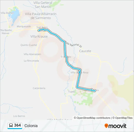 364 Bus Line Map