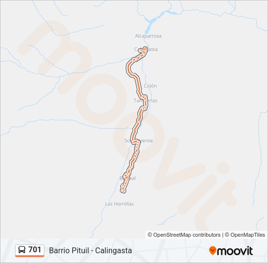 Mapa de 701 de autobús