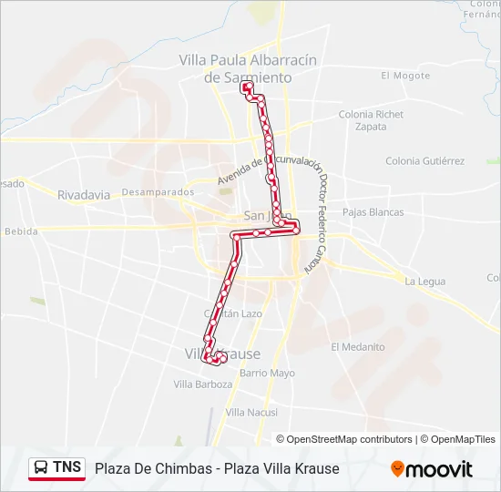 TNS Bus Line Map