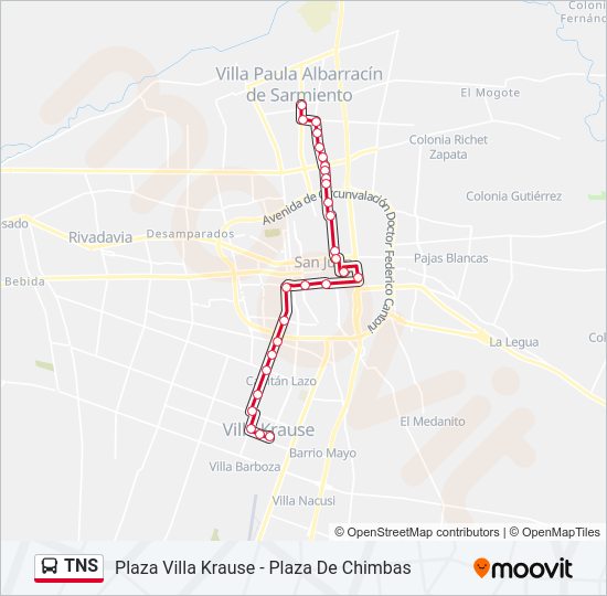 Mapa de TNS de autobús