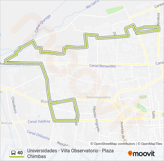 Mapa de 40 de autobús