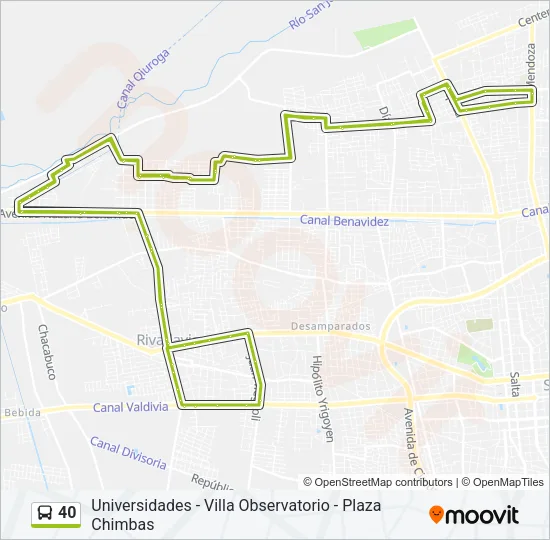 40 Bus Line Map