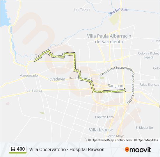 Mapa de 400 de autobús