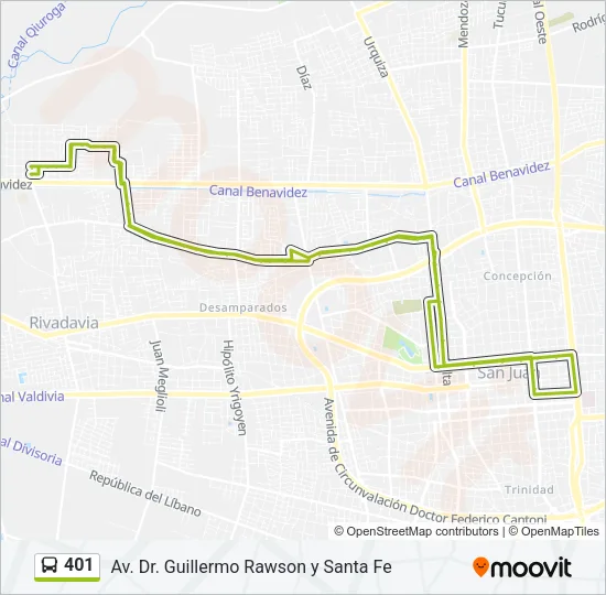 401 Bus Line Map