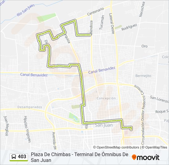 Mapa de 403 de autobús