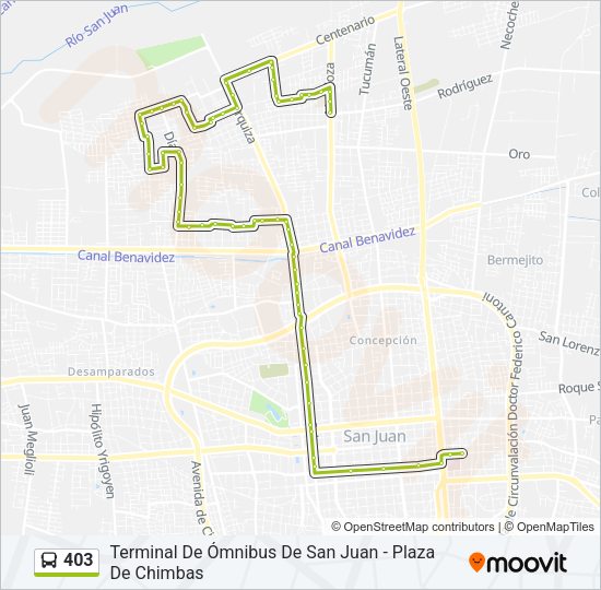 Mapa de 403 de autobús