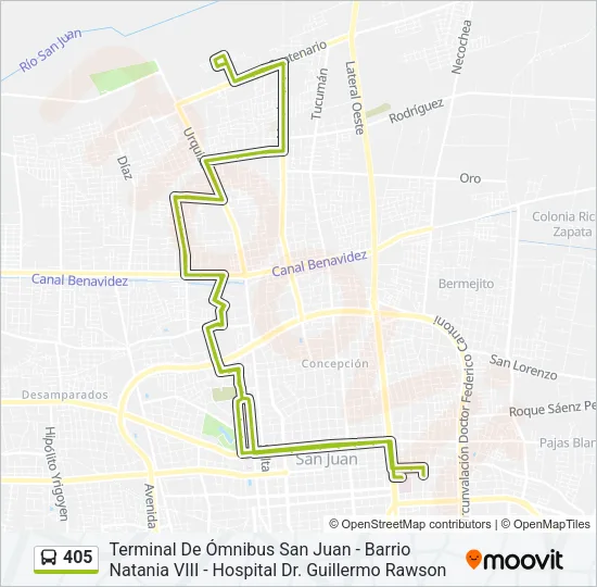 405 Bus Line Map