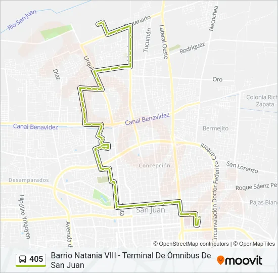 405 Bus Line Map