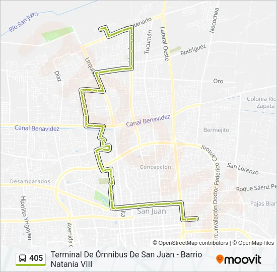 405 Bus Line Map