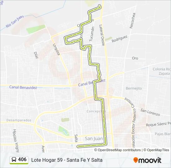 406 Bus Line Map