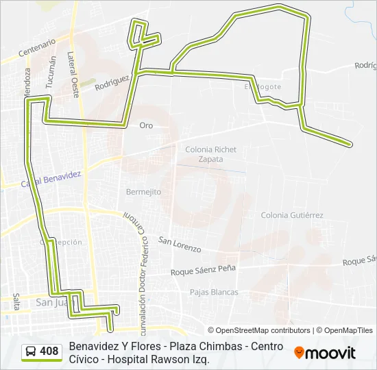 408 Bus Line Map