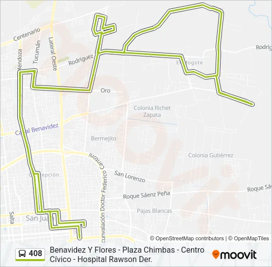 408 Bus Line Map