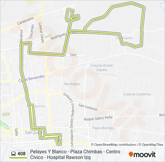 408 Bus Line Map