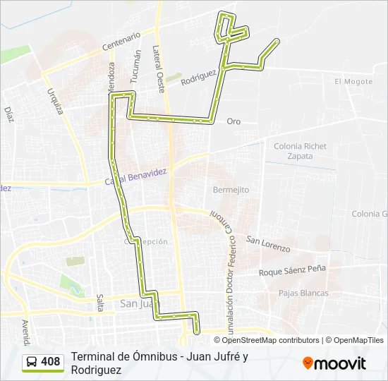 408 Bus Line Map