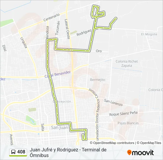 408 Bus Line Map