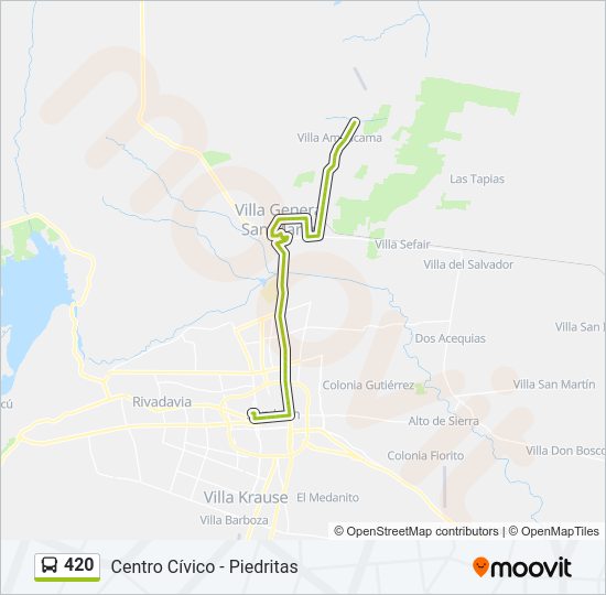 Mapa de 420 de autobús