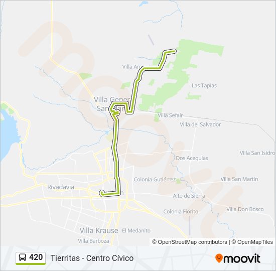 Mapa de 420 de autobús