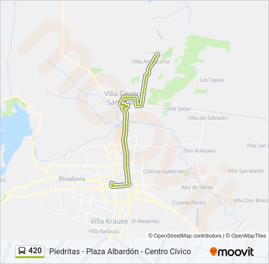 Mapa de 420 de autobús