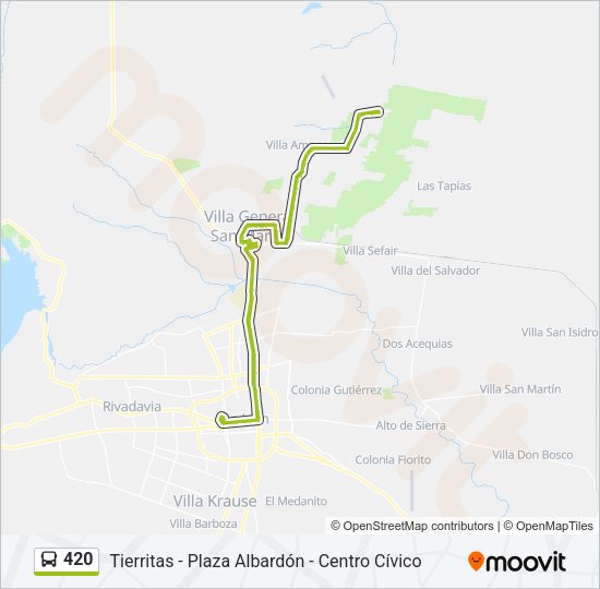 Mapa de 420 de autobús