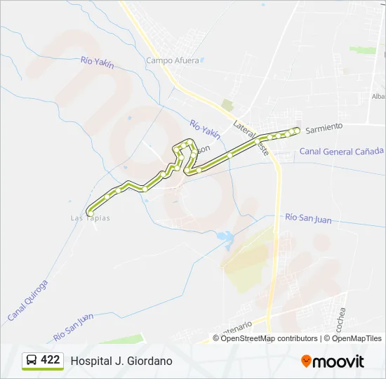 422 Bus Line Map