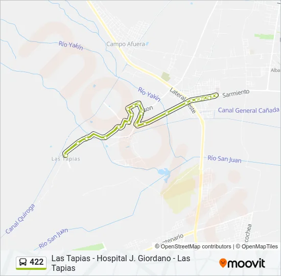 422 Bus Line Map