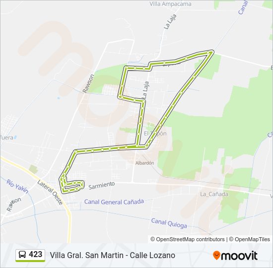 Mapa de 423 de autobús