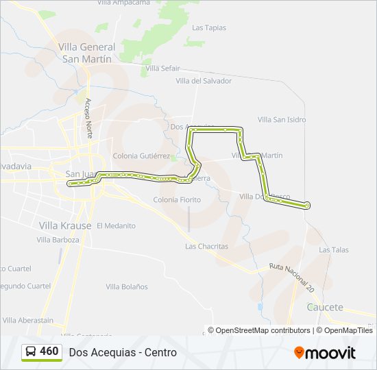 Mapa de 460 de autobús