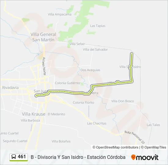 461 Bus Line Map