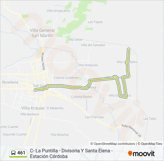 461 Bus Line Map