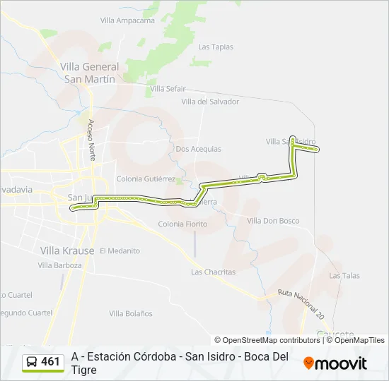 461 Bus Line Map
