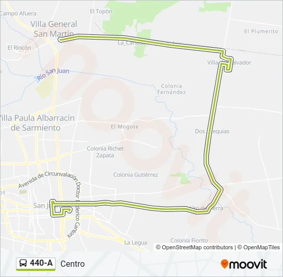 440-A Bus Line Map