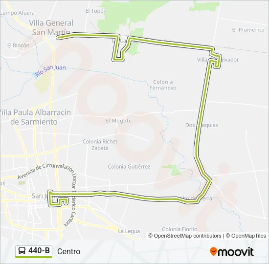 440-B Bus Line Map