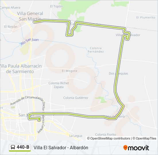 Mapa de 440-B de autobús