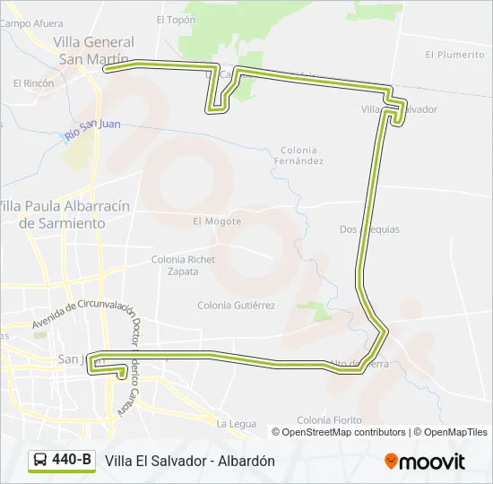440-B Bus Line Map