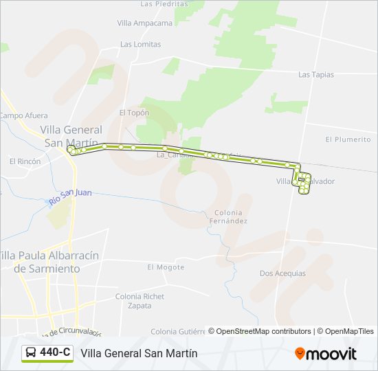 Mapa de 440-C de autobús