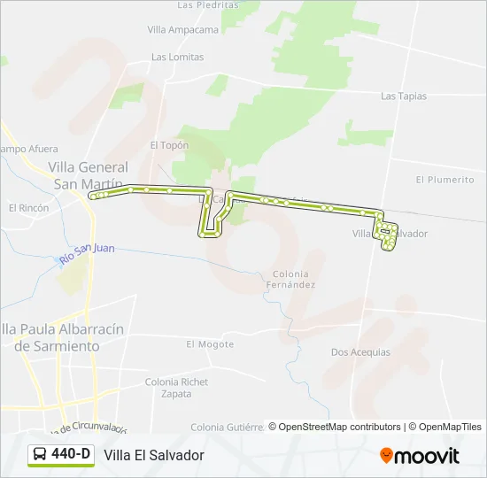 440-D Bus Line Map
