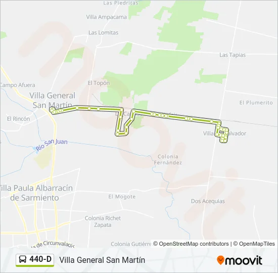 440-D Bus Line Map