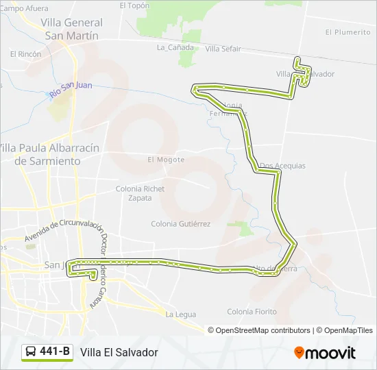 441-B Bus Line Map