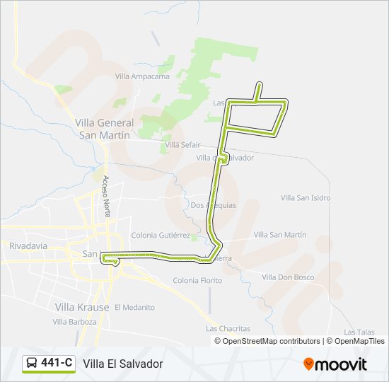 Mapa de 441-C de autobús