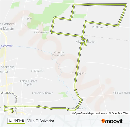 441-E Bus Line Map