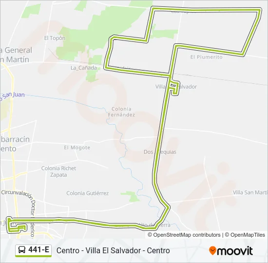 441-E Bus Line Map
