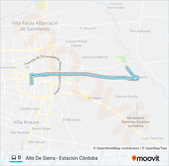 Mapa de D de autobús