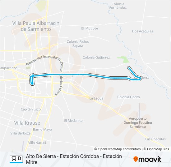 Mapa de D de autobús