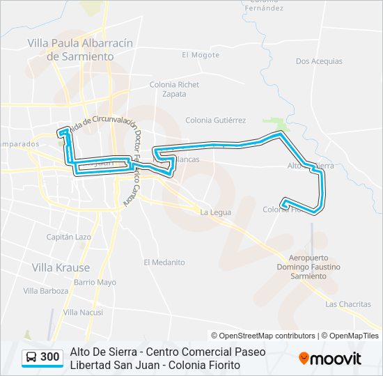 Mapa de 300 de autobús
