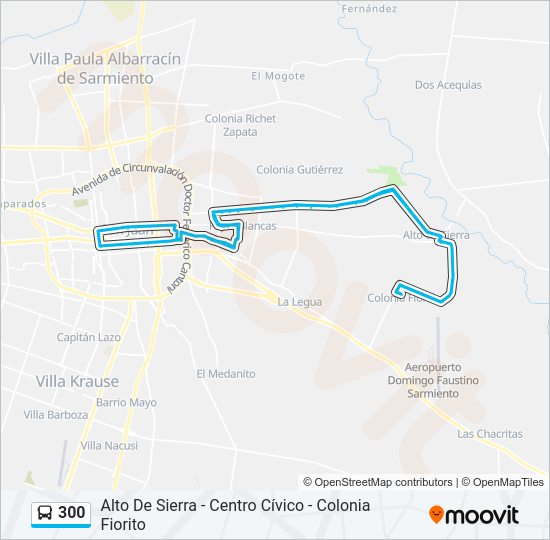 Mapa de 300 de autobús