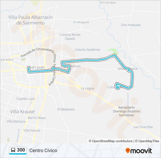 Mapa de 300 de autobús