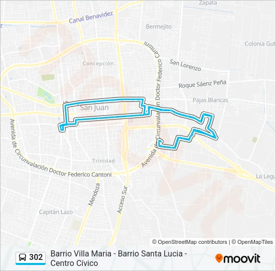 302 Bus Line Map